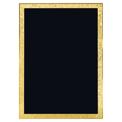 Black Brass Plated Steel Florentine Border Designer Plaque Plate