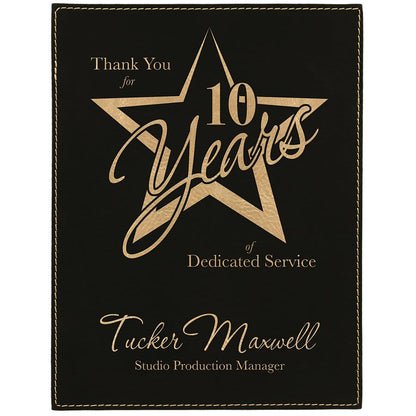 Black/Gold Leatherette Plaque Plate
