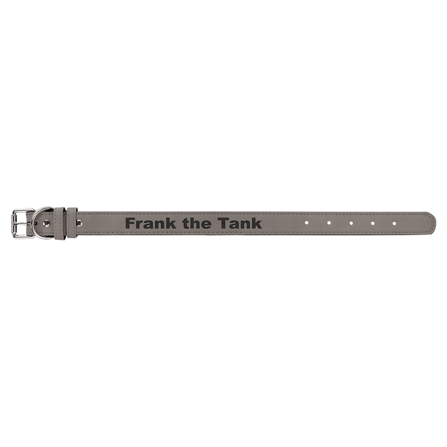 Medium 19" x 1" Black/Silver Leatherette Dog Collar