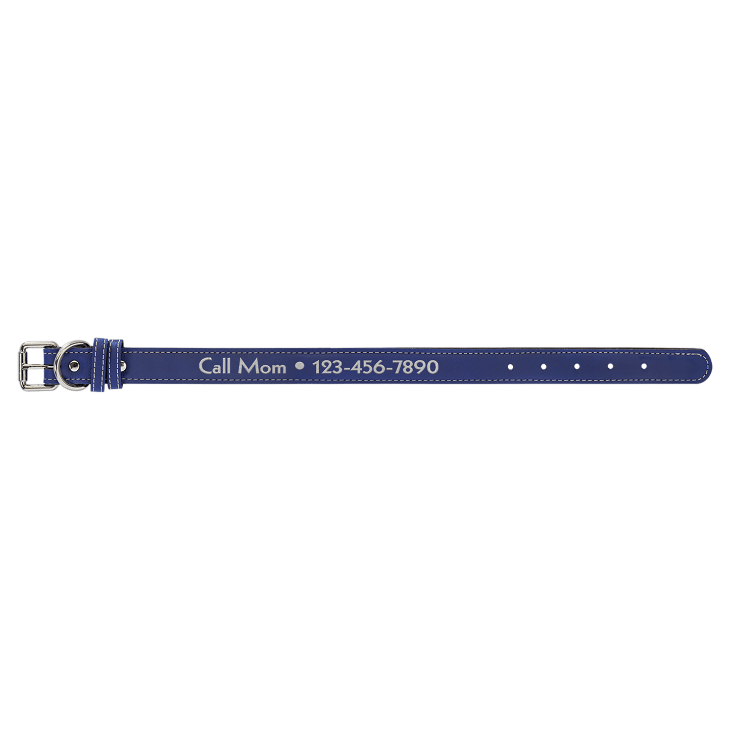 Medium 19" x 1" Black/Silver Leatherette Dog Collar