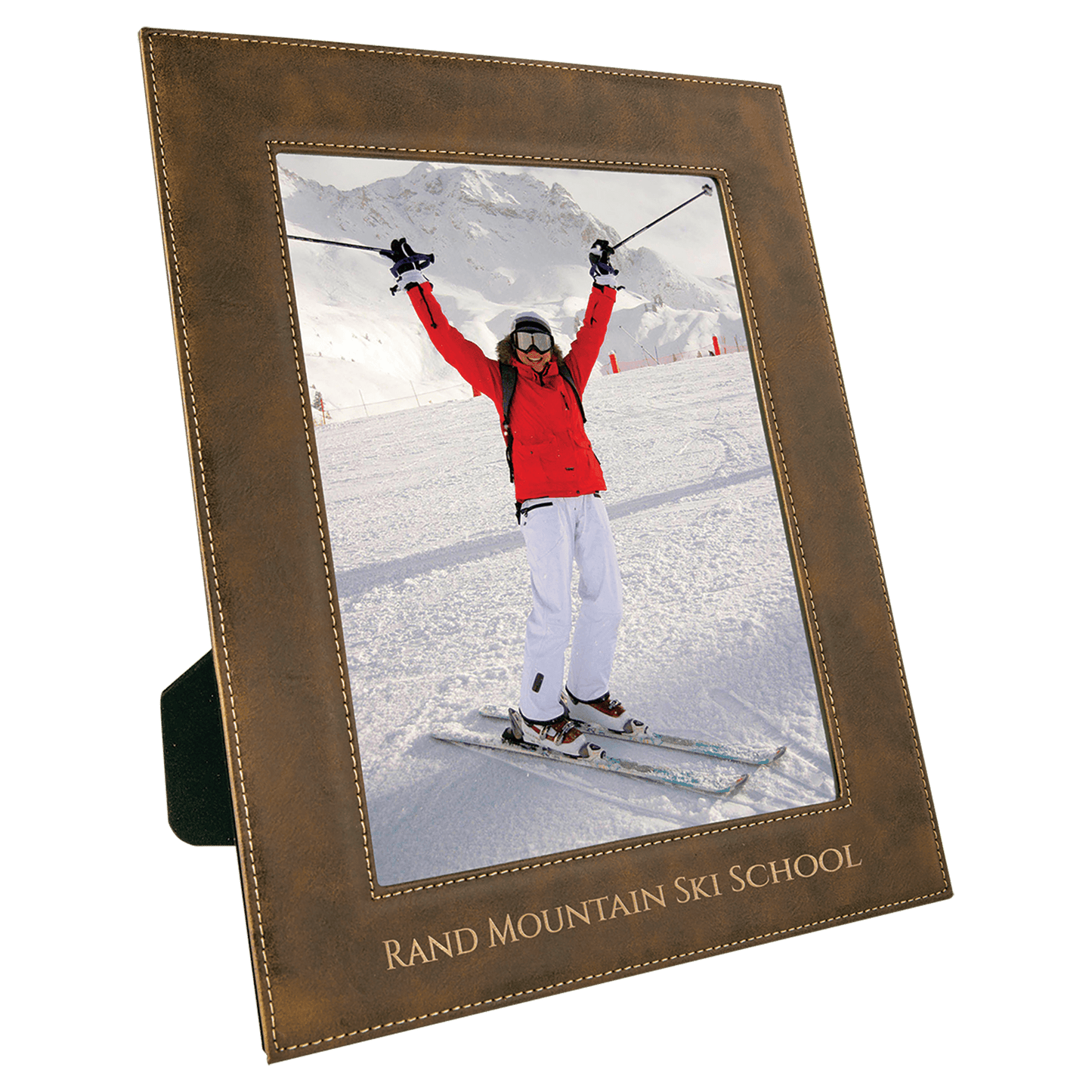 Rustic/Gold Leatherette Photo Frame