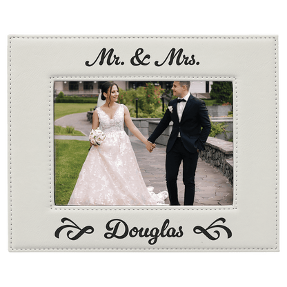 White Leatherette Photo Frame