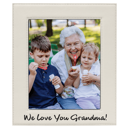 White Leatherette Photo Frame