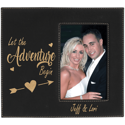 Leatherette Photo Frame 4" x 6" with Large Engraving Area