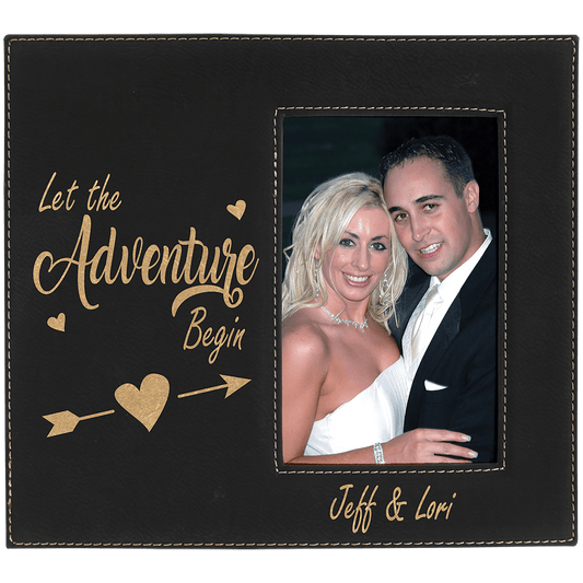 Leatherette Photo Frame 4" x 6" with Large Engraving Area