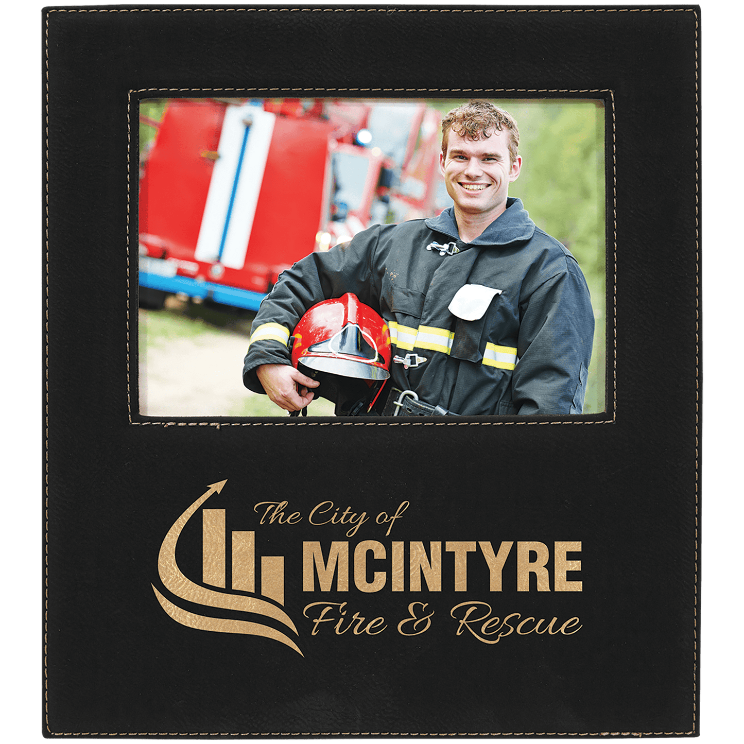 Leatherette Photo Frame 5" x 7" with Large Engraving Area