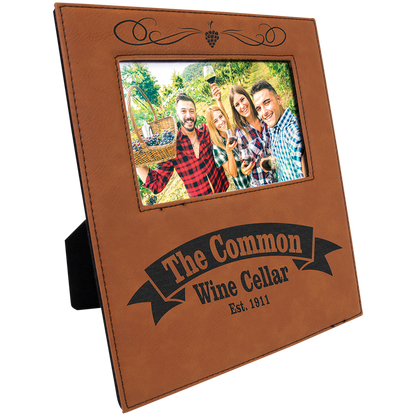 Leatherette Photo Frame 4" x 6" with Large Engraving Area