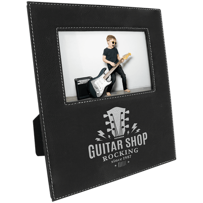 Leatherette Photo Frame 4" x 6" with Large Engraving Area