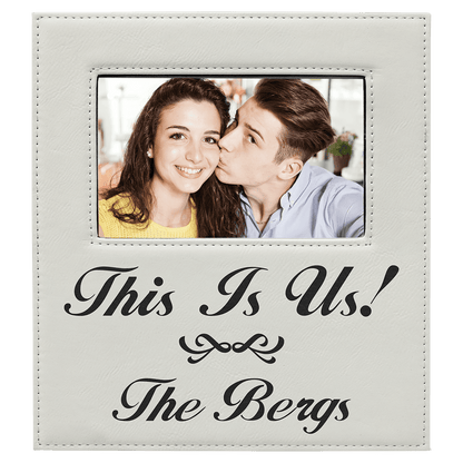 Leatherette Photo Frame 4" x 6" with Large Engraving Area