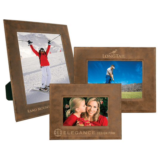 Rustic/Gold Leatherette Photo Frame
