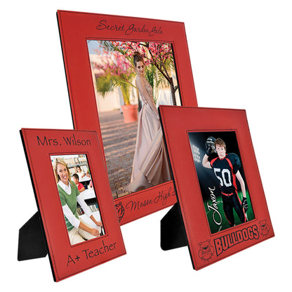 Red Leatherette Photo Frame