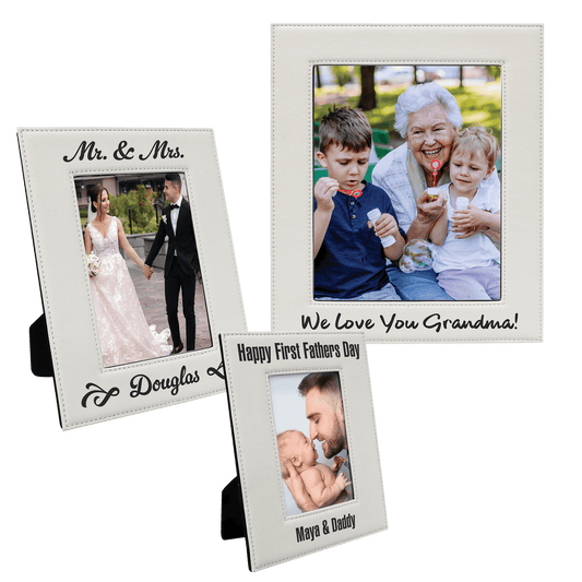 White Leatherette Photo Frame