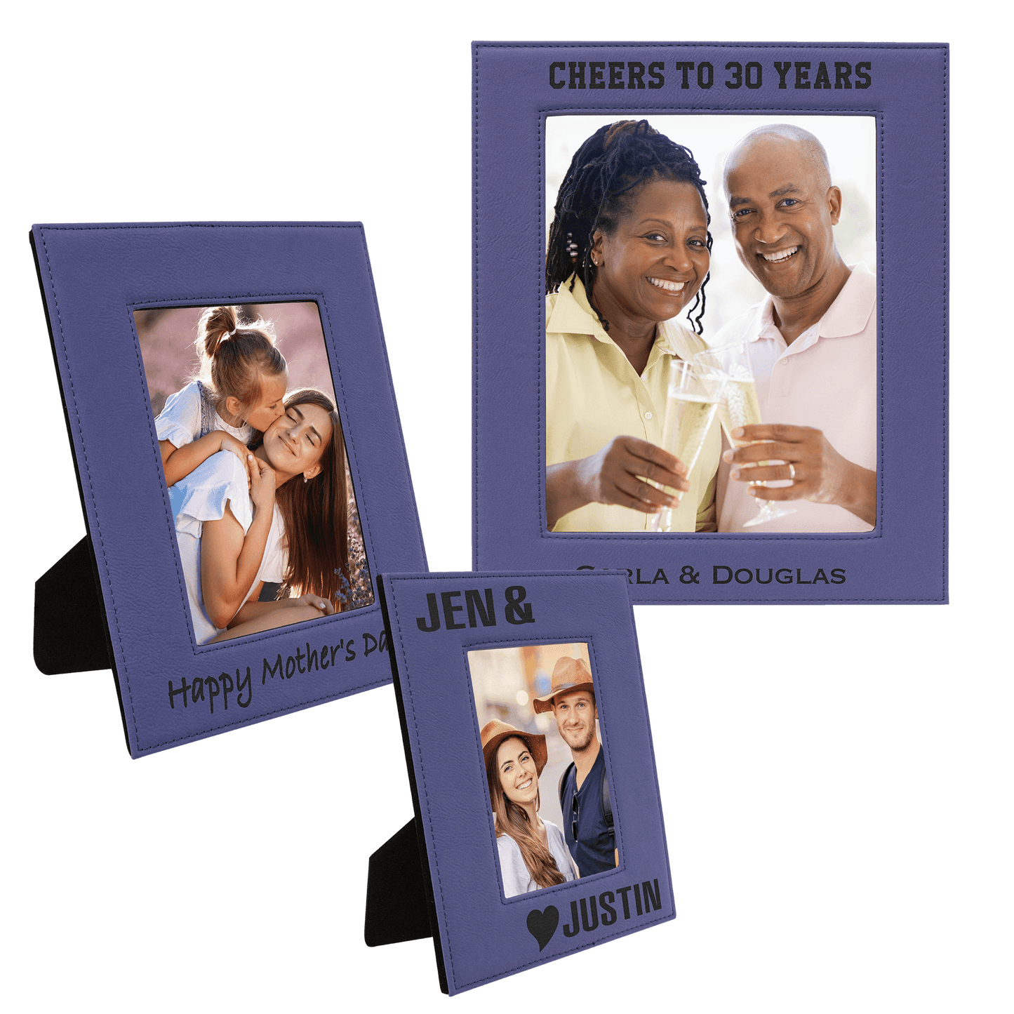 Purple Leatherette Photo Frame