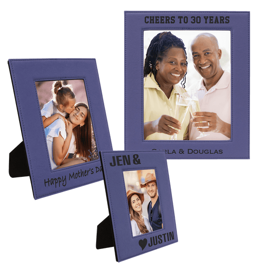 Purple Leatherette Photo Frame