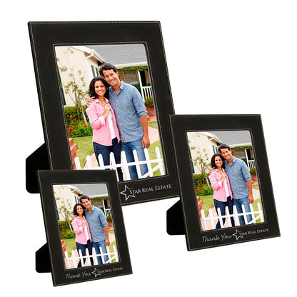 Black/Silver Leatherette Photo Frame