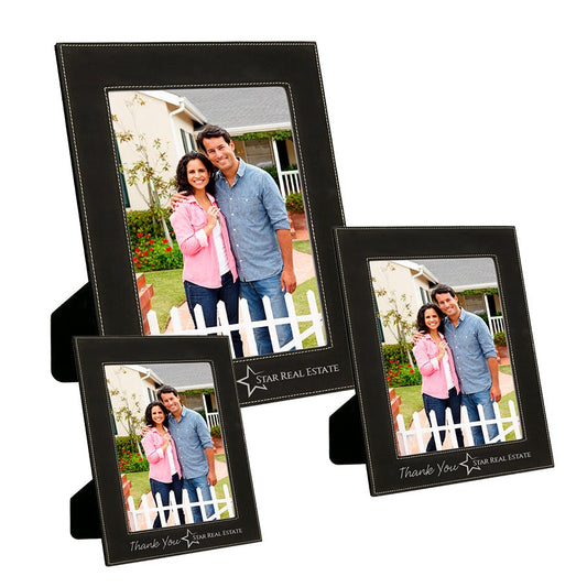 Black/Silver Leatherette Photo Frame