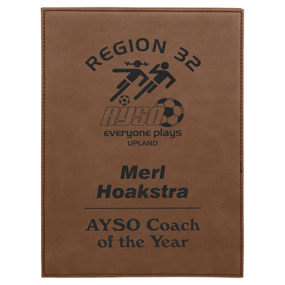 Dark Brown Leatherette Plaque