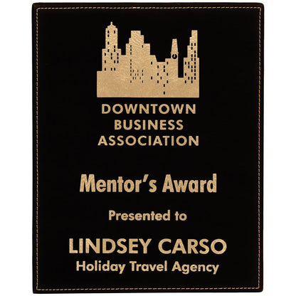 Black/Gold Leatherette Plaque