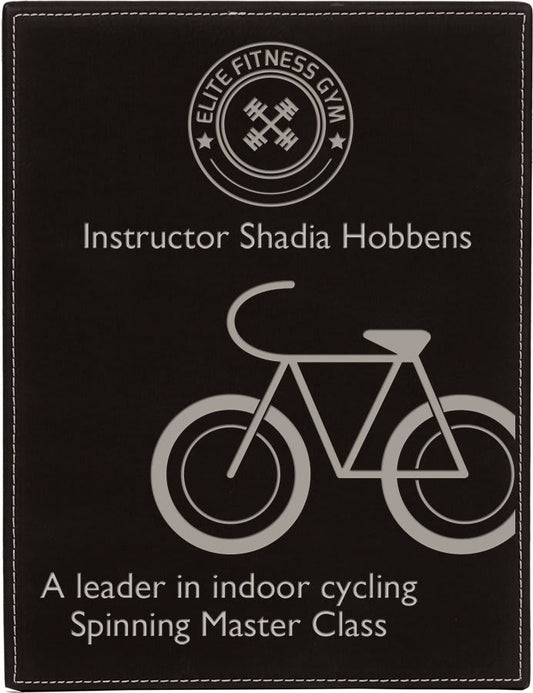 Black/Silver Leatherette Plaque