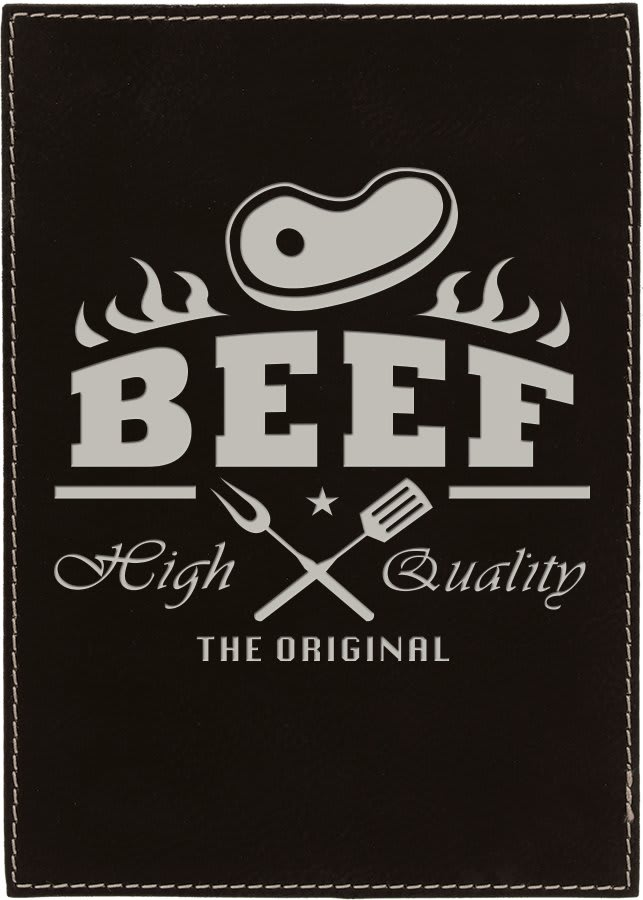 Black/Silver Leatherette Plaque