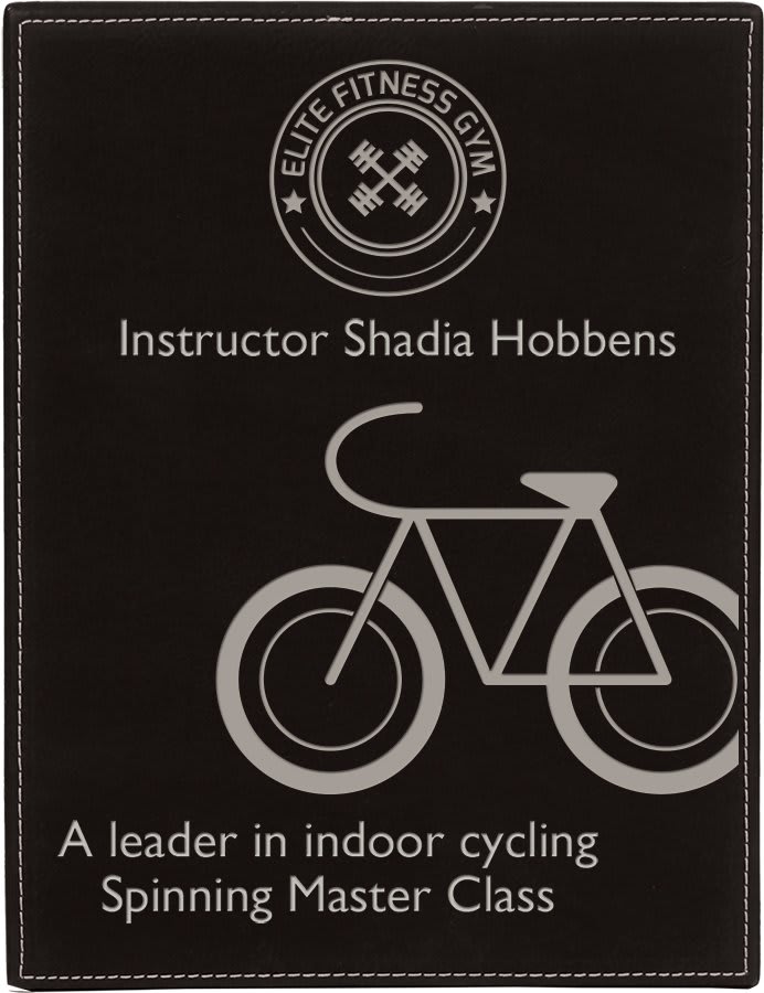 Black/Silver Leatherette Plaque