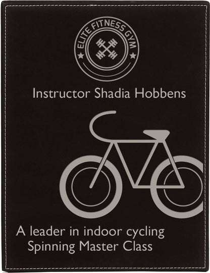 Black/Silver Leatherette Plaque