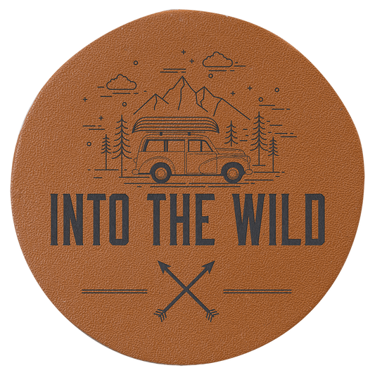 2.5" Round Caramel Genuine Leather Patch with Adhesive