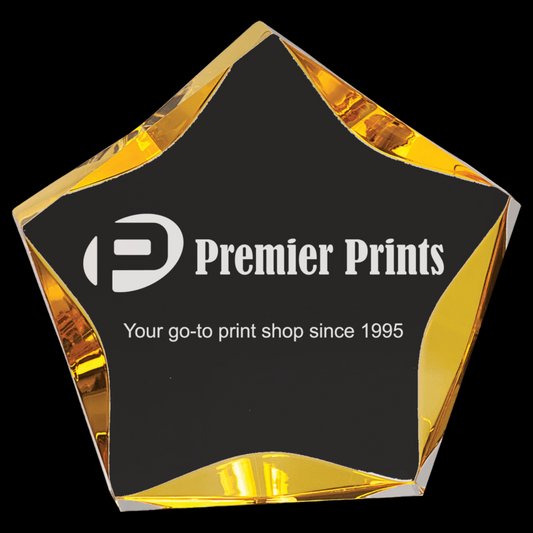 Clear/Gold Luminary Star Acrylic
