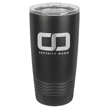 Polar Camel 20 oz. Vacuum Insulated Ringneck Tumbler with Silver Ring and Clear Lid