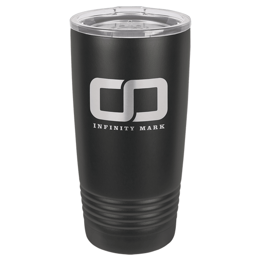 Polar Camel 20 oz. Vacuum Insulated Ringneck Tumbler with Silver Ring and Clear Lid