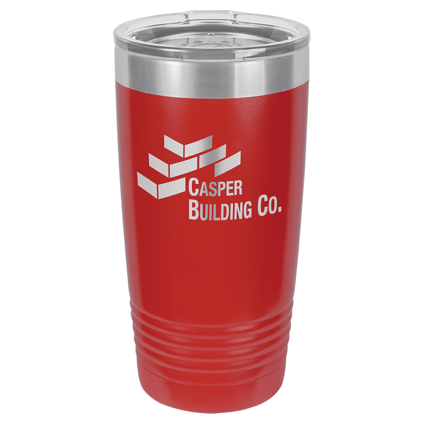 Polar Camel 20 oz. Vacuum Insulated Ringneck Tumbler with Silver Ring and Clear Lid