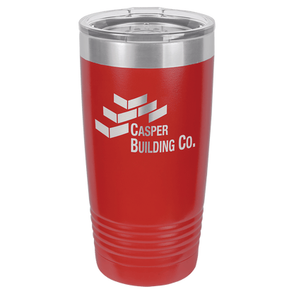 Polar Camel 20 oz. Vacuum Insulated Ringneck Tumbler with Silver Ring and Clear Lid