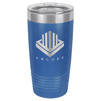 Polar Camel 20 oz. Vacuum Insulated Ringneck Tumbler with Silver Ring and Clear Lid