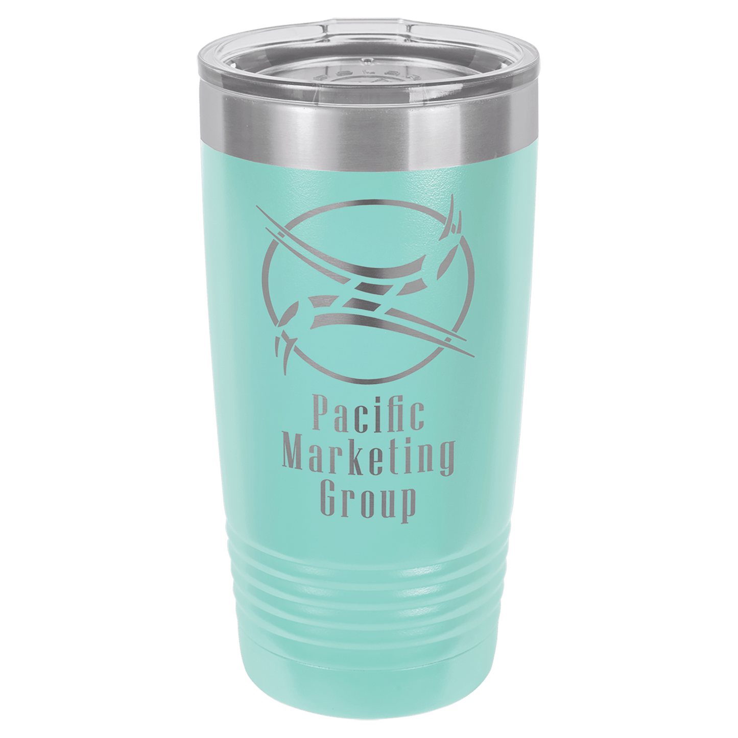 Polar Camel 20 oz. Vacuum Insulated Ringneck Tumbler with Silver Ring and Clear Lid
