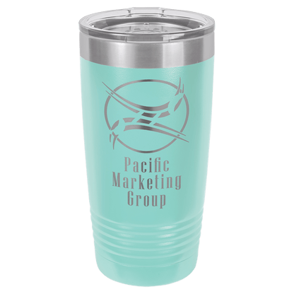 Polar Camel 20 oz. Vacuum Insulated Ringneck Tumbler with Silver Ring and Clear Lid