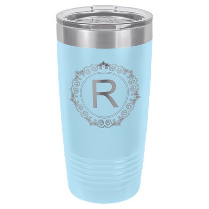 Polar Camel 20 oz. Vacuum Insulated Ringneck Tumbler with Silver Ring and Clear Lid
