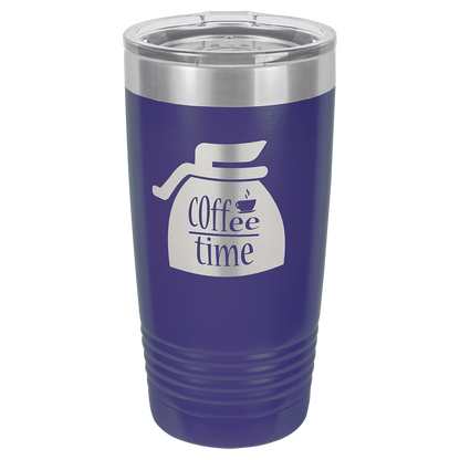 Polar Camel 20 oz. Vacuum Insulated Ringneck Tumbler with Silver Ring and Clear Lid