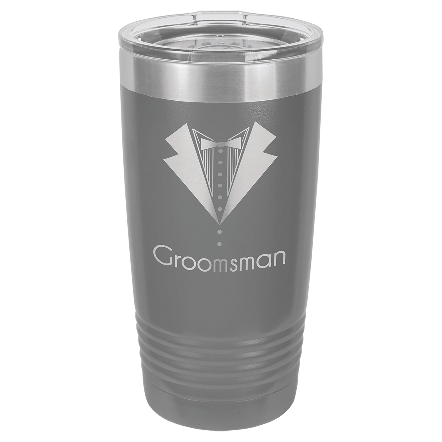 Polar Camel 20 oz. Vacuum Insulated Ringneck Tumbler with Silver Ring and Clear Lid