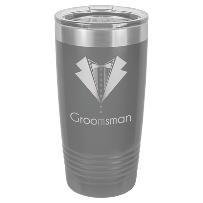 Polar Camel 20 oz. Vacuum Insulated Ringneck Tumbler with Silver Ring and Clear Lid
