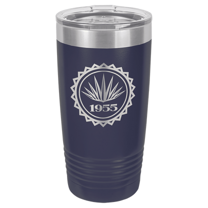 Polar Camel 20 oz. Vacuum Insulated Ringneck Tumbler with Silver Ring and Clear Lid