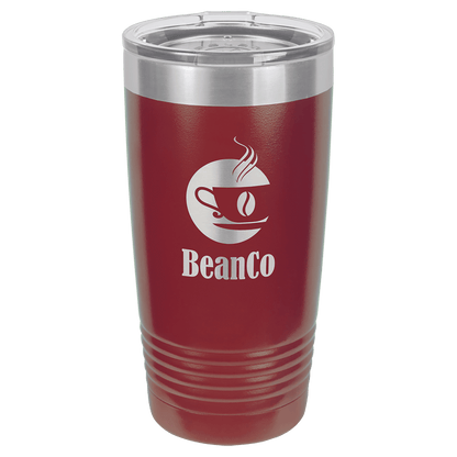 Polar Camel 20 oz. Vacuum Insulated Ringneck Tumbler with Silver Ring and Clear Lid