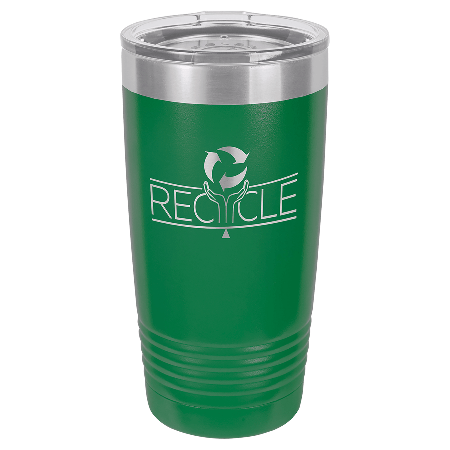 Polar Camel 20 oz. Vacuum Insulated Ringneck Tumbler with Silver Ring and Clear Lid