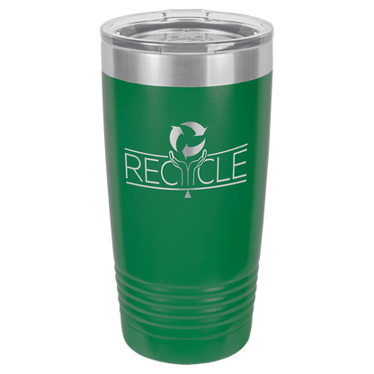 Polar Camel 20 oz. Vacuum Insulated Ringneck Tumbler with Silver Ring and Clear Lid