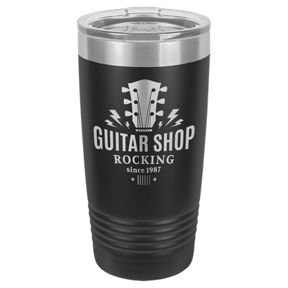 Polar Camel 20 oz. Vacuum Insulated Ringneck Tumbler with Silver Ring and Clear Lid