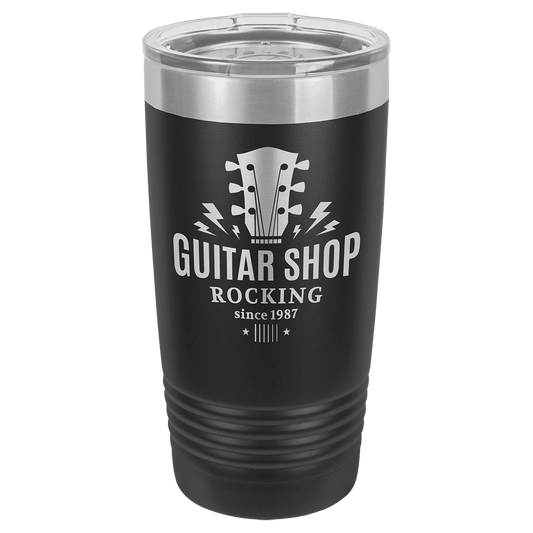 Polar Camel 20 oz. Vacuum Insulated Ringneck Tumbler with Silver Ring and Clear Lid