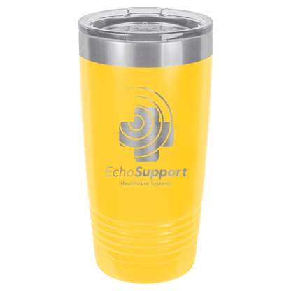 Polar Camel 20 oz. Vacuum Insulated Ringneck Tumbler with Silver Ring and Clear Lid