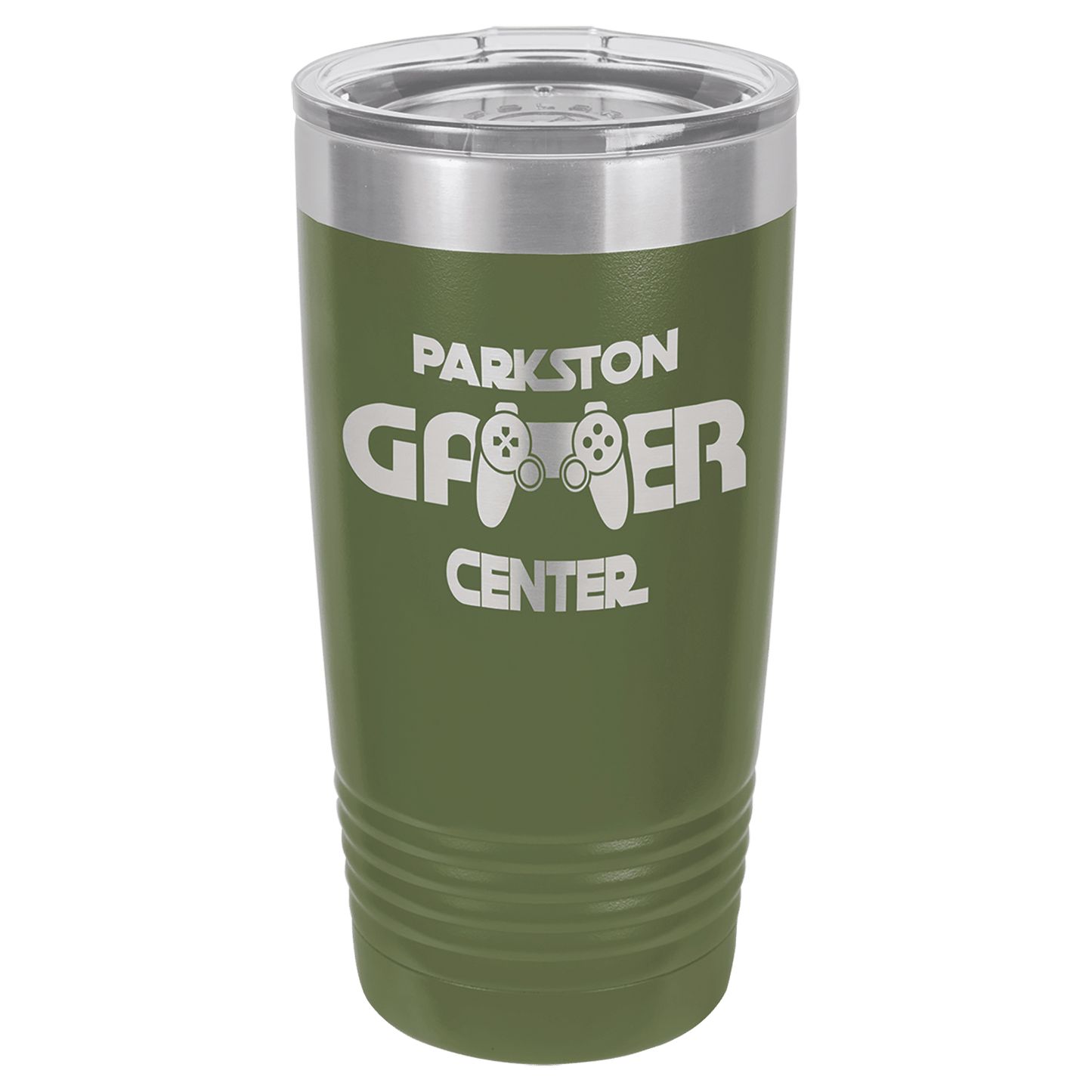 Polar Camel 20 oz. Vacuum Insulated Ringneck Tumbler with Silver Ring and Clear Lid