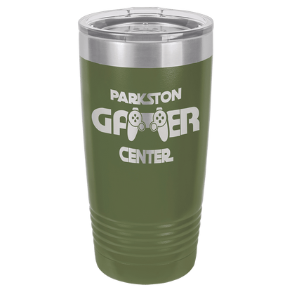 Polar Camel 20 oz. Vacuum Insulated Ringneck Tumbler with Silver Ring and Clear Lid
