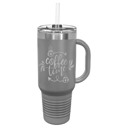 Polar Camel 40 oz. Travel Mug with Handle, Straw Included