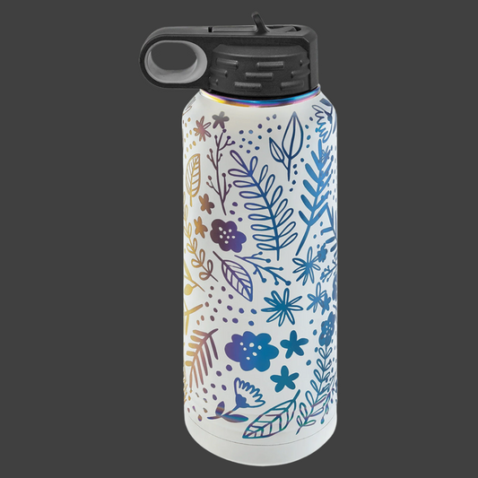 Polar Camel 32 oz. White/Prism Ion-Plated Water Bottle